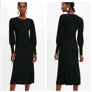 ZARA Puff Sleeve Ribbed Dress